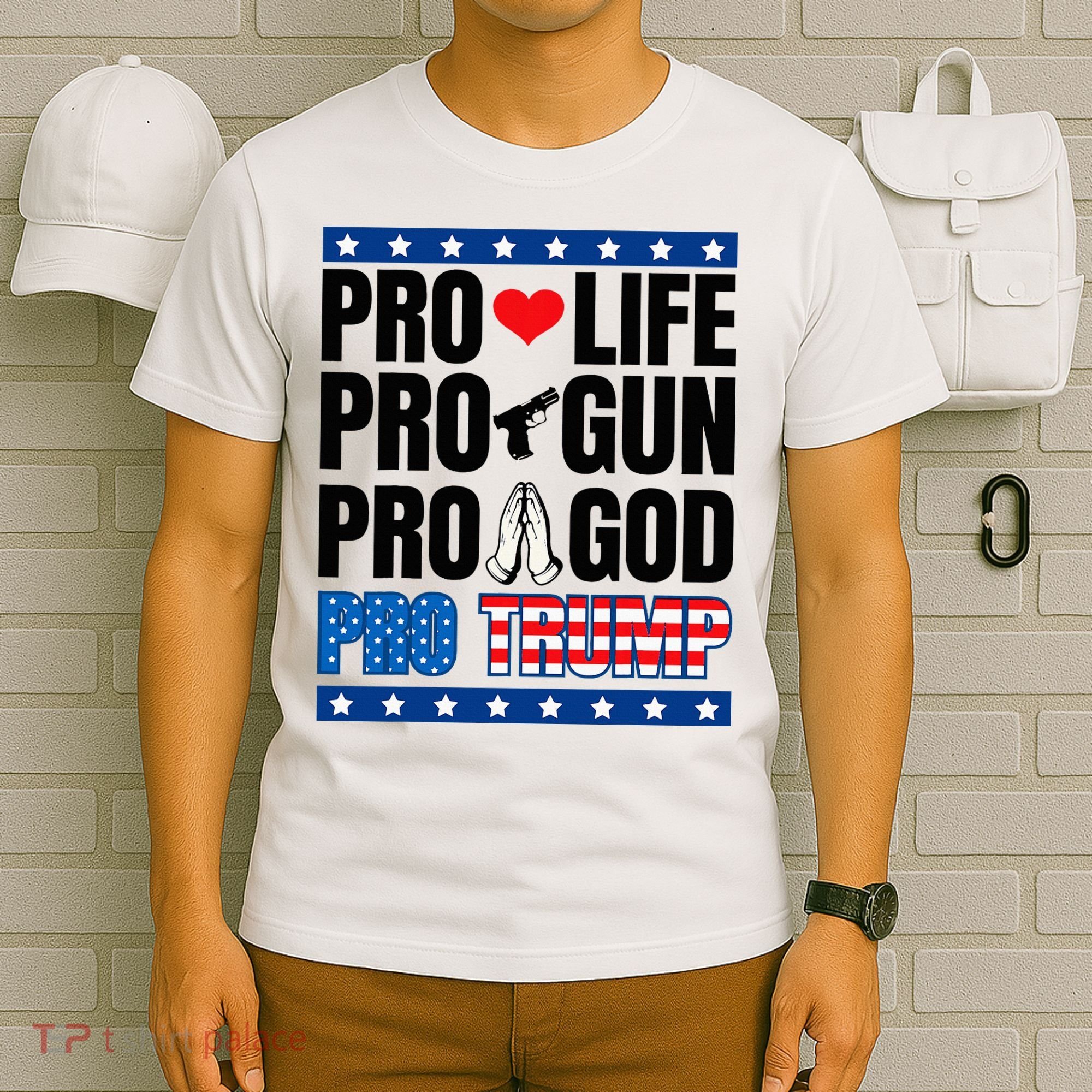 Pro Life Pro Gun Pro God Pro Trump T-Shirt