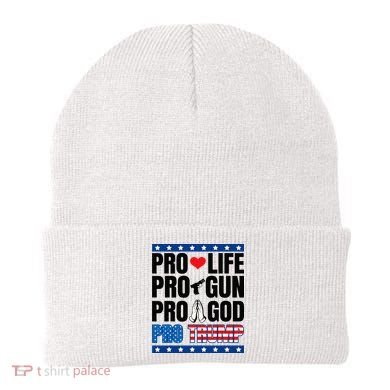 Pro Life Pro Gun Pro God Pro Trump Beanie