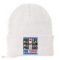 Pro Life Pro Gun Pro God Pro Trump Beanie thumb 0