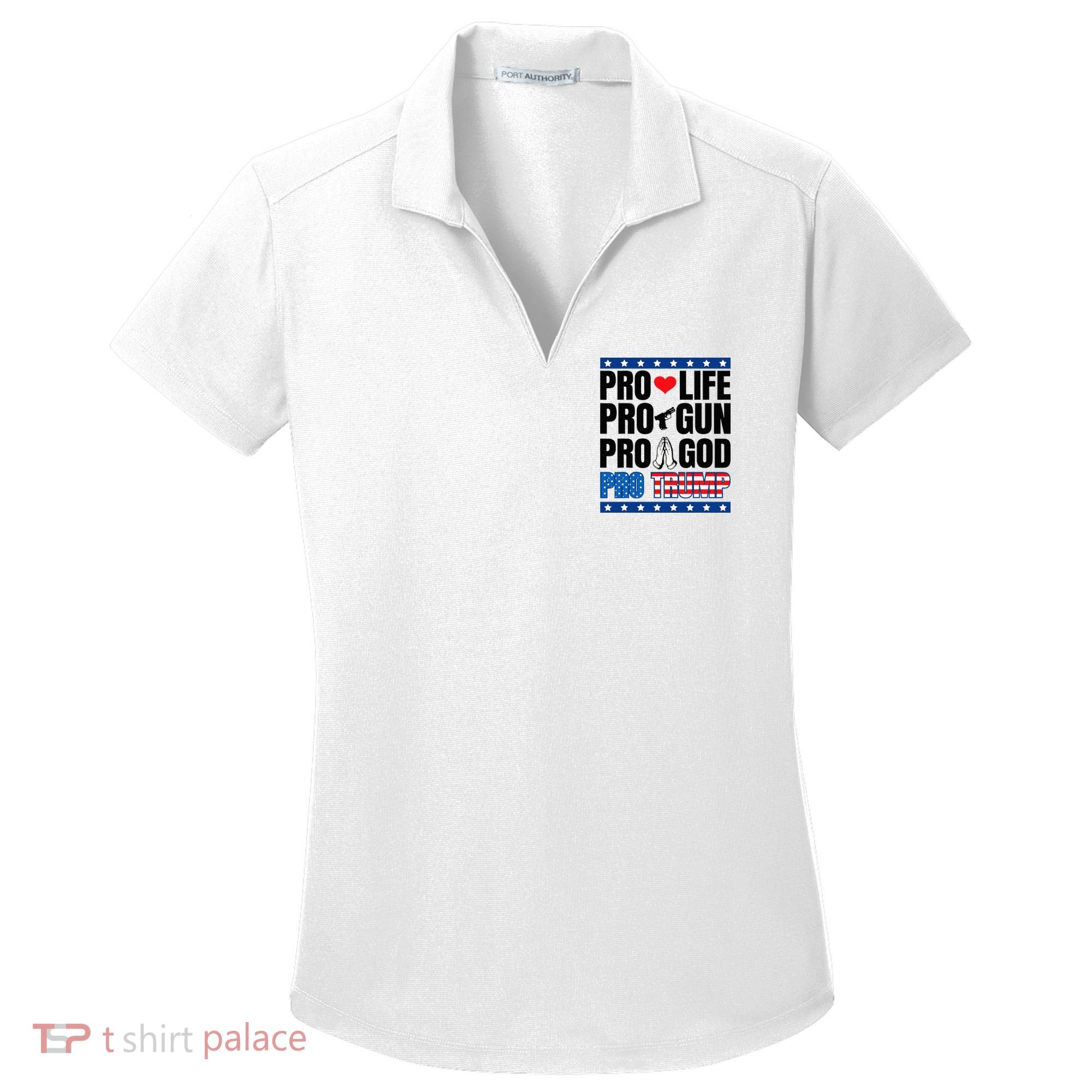 Pro Life Pro Gun Pro God Pro Trump Women's Dry Zone Grid Polo