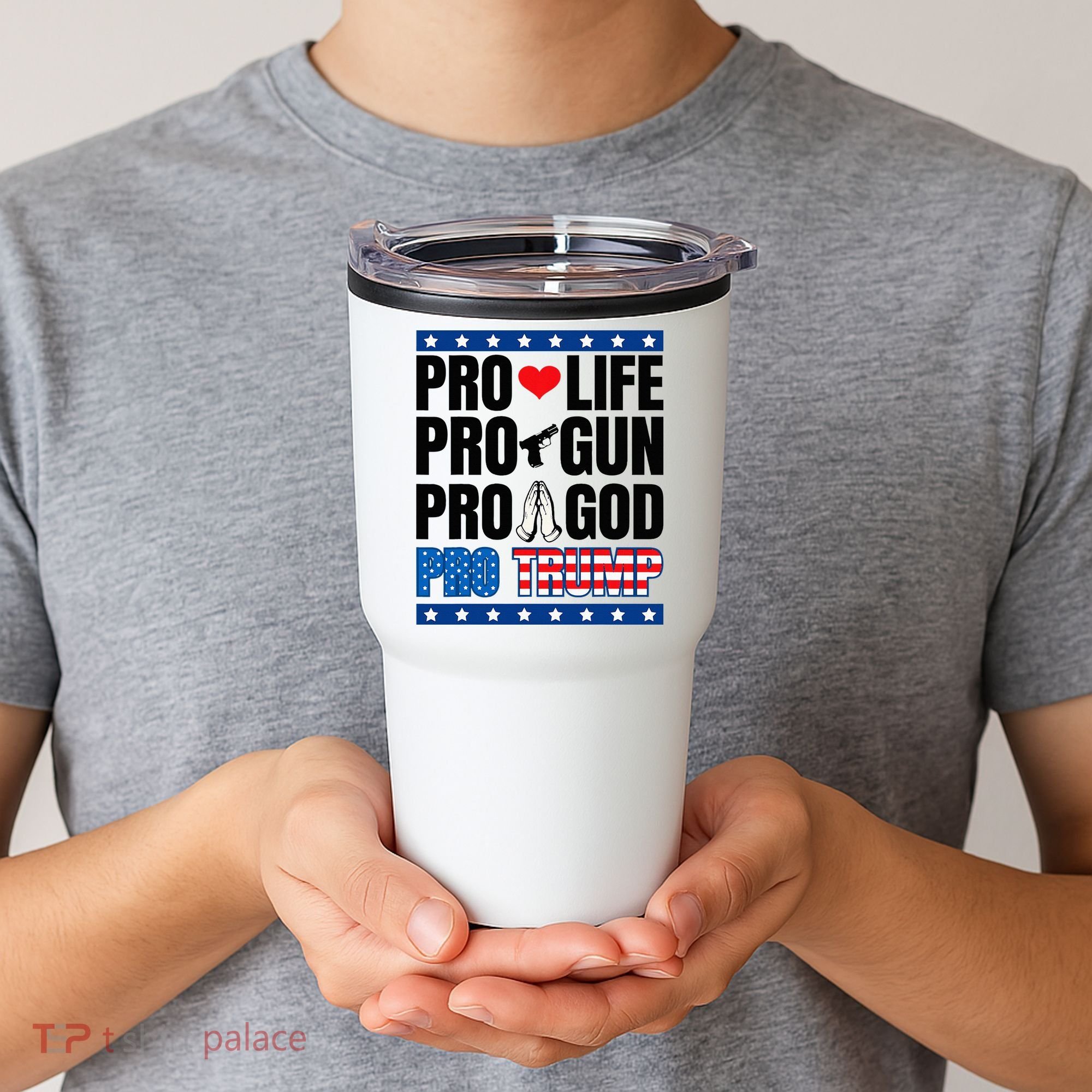 Pro Life Pro Gun Pro God Pro Trump Tumbler