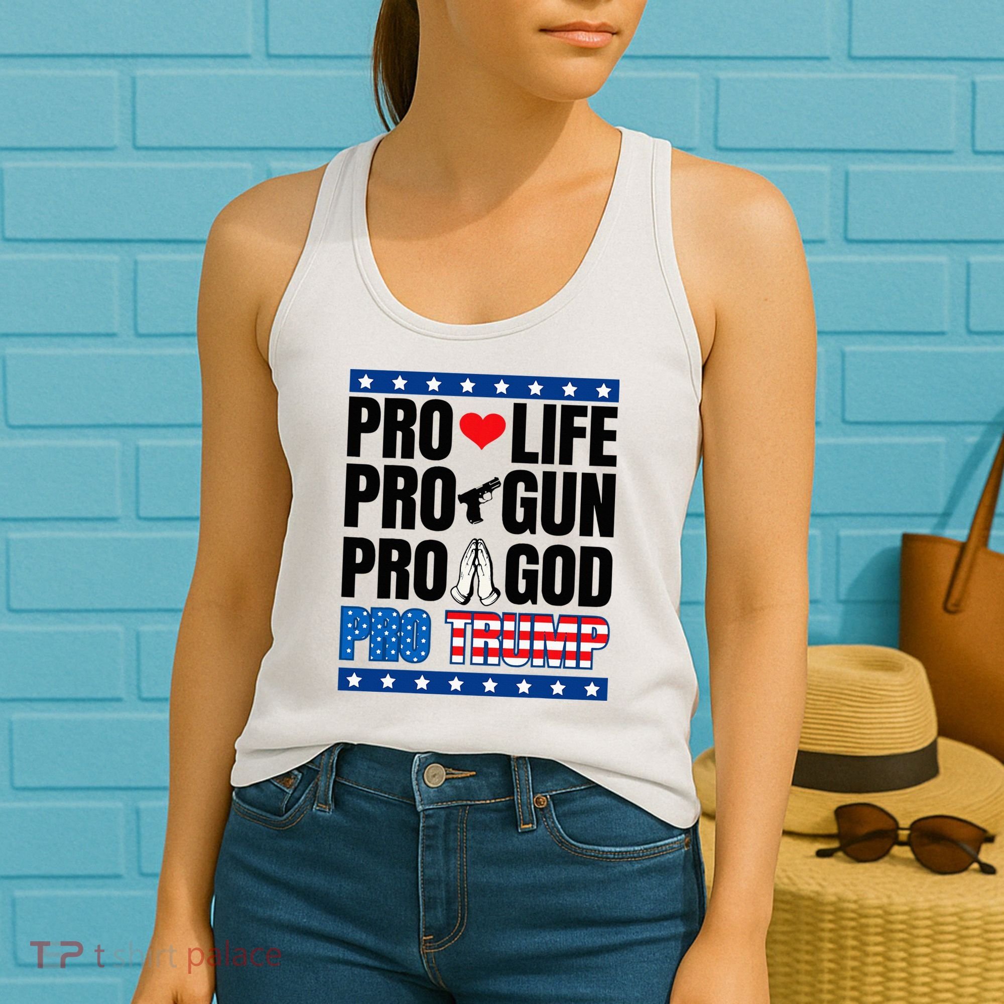 Pro Life Pro Gun Pro God Pro Trump Women's Tank Top