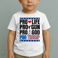 Pro Life Pro Gun Pro God Pro Trump Toddler T-Shirt thumb 2
