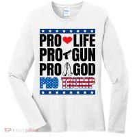 Pro Life Pro Gun Pro God Pro Trump Women's Long Sleeve Shirt thumb 0