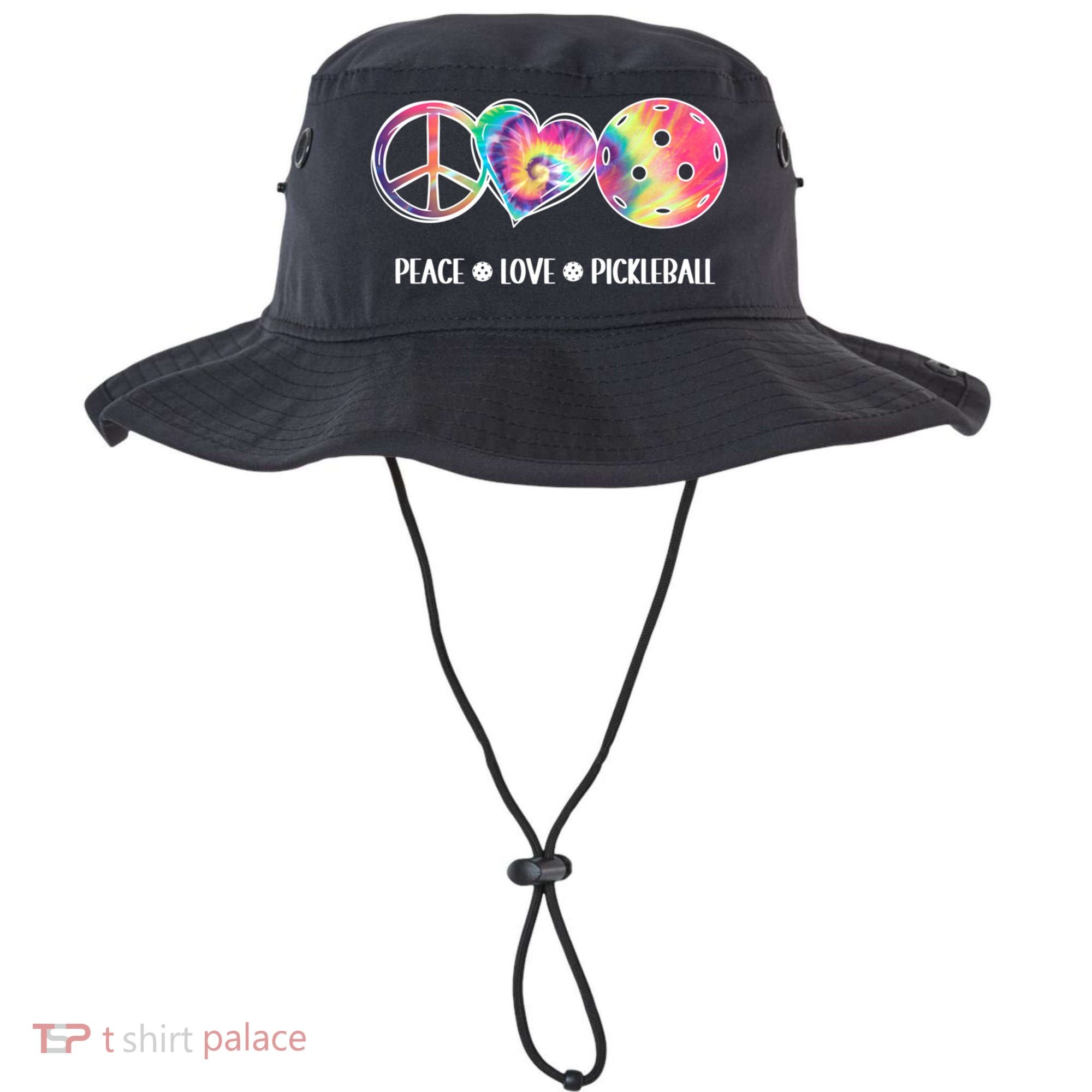 Peace Love Pickleball Funny Pickleball Tie Dye Great Gift Bucket Hat