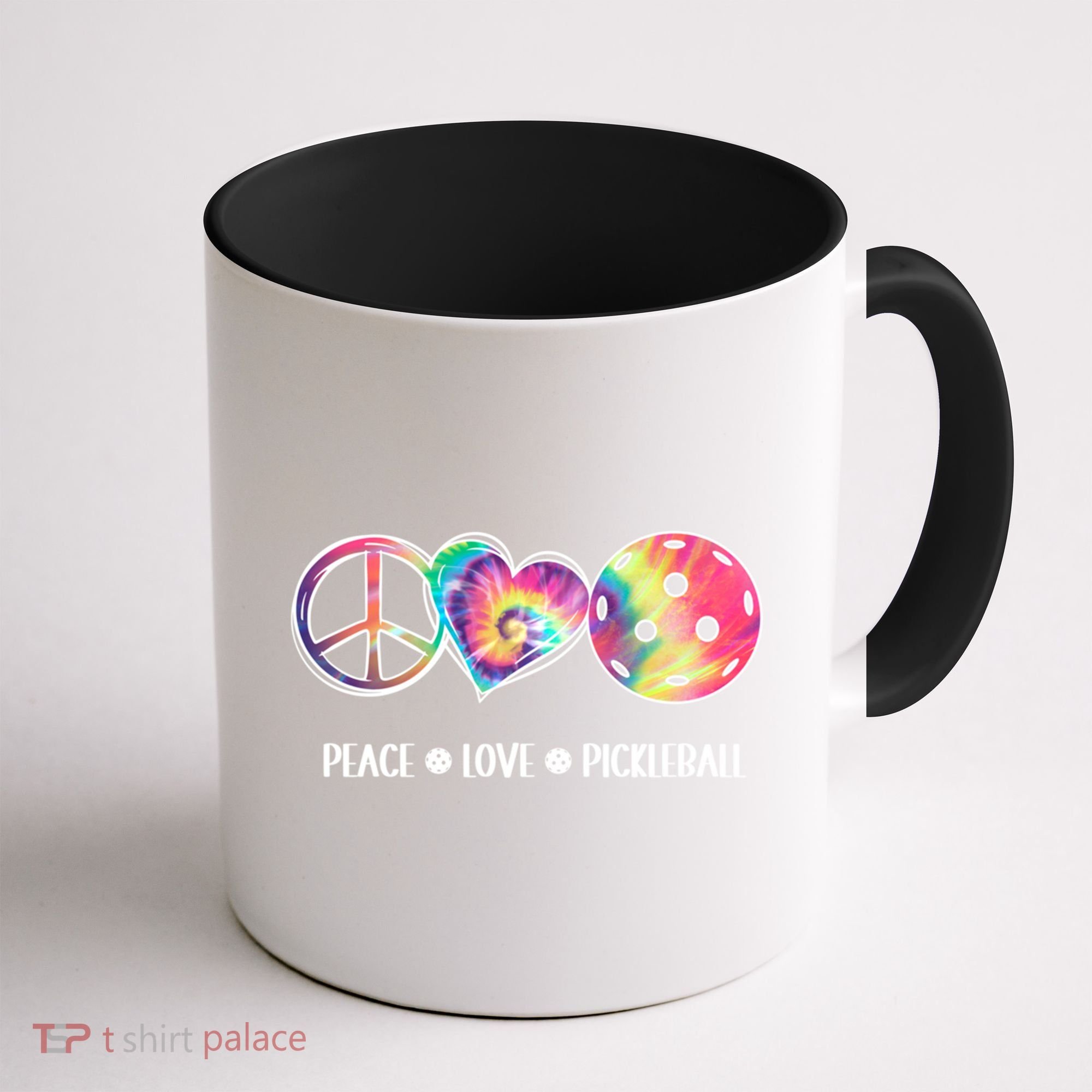 Peace Love Pickleball Funny Pickleball Tie Dye Great Gift Coffee Mug