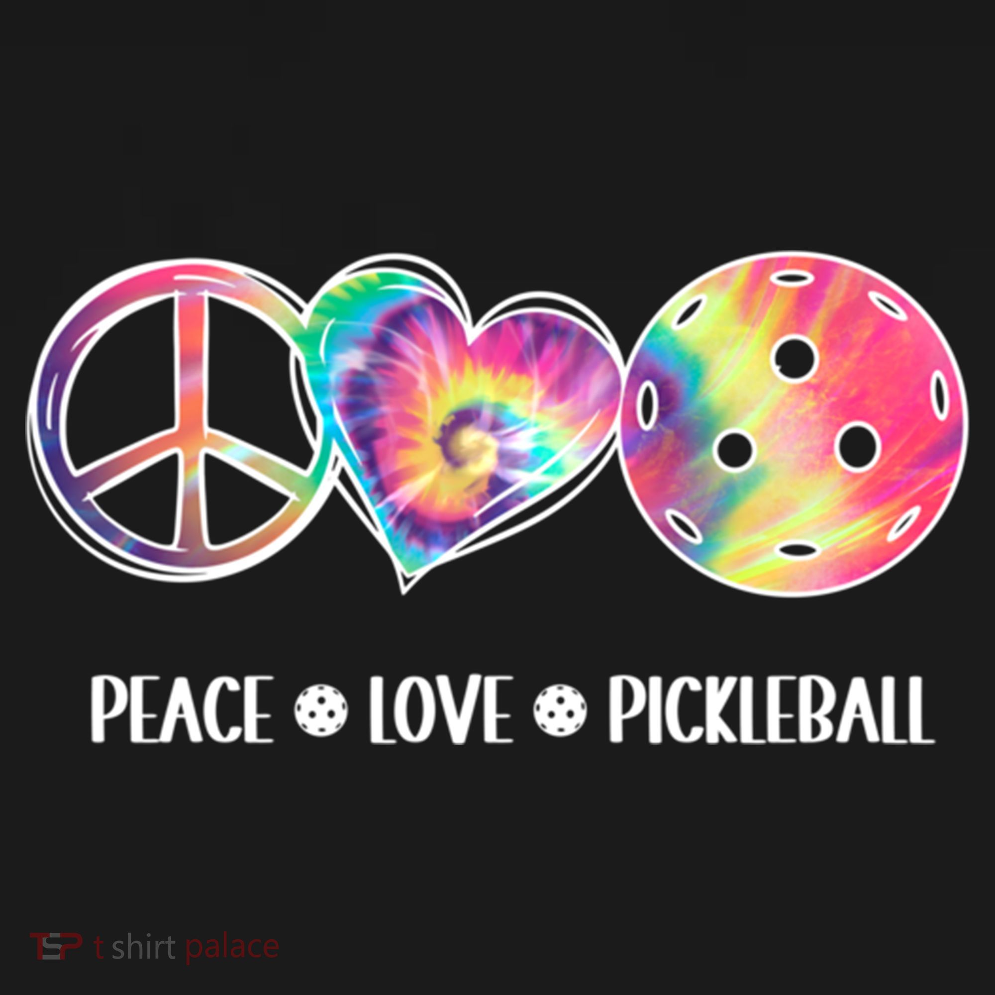 Peace Love Pickleball Funny Pickleball Tie Dye Great Gift Women's Hoodie