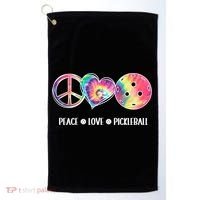 Peace Love Pickleball Funny Pickleball Tie Dye Great Gift Golf Towel thumb 0