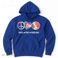 Peace Love Pickleball Funny Pickleball Tie Dye Great Gift Hoodie thumb 0