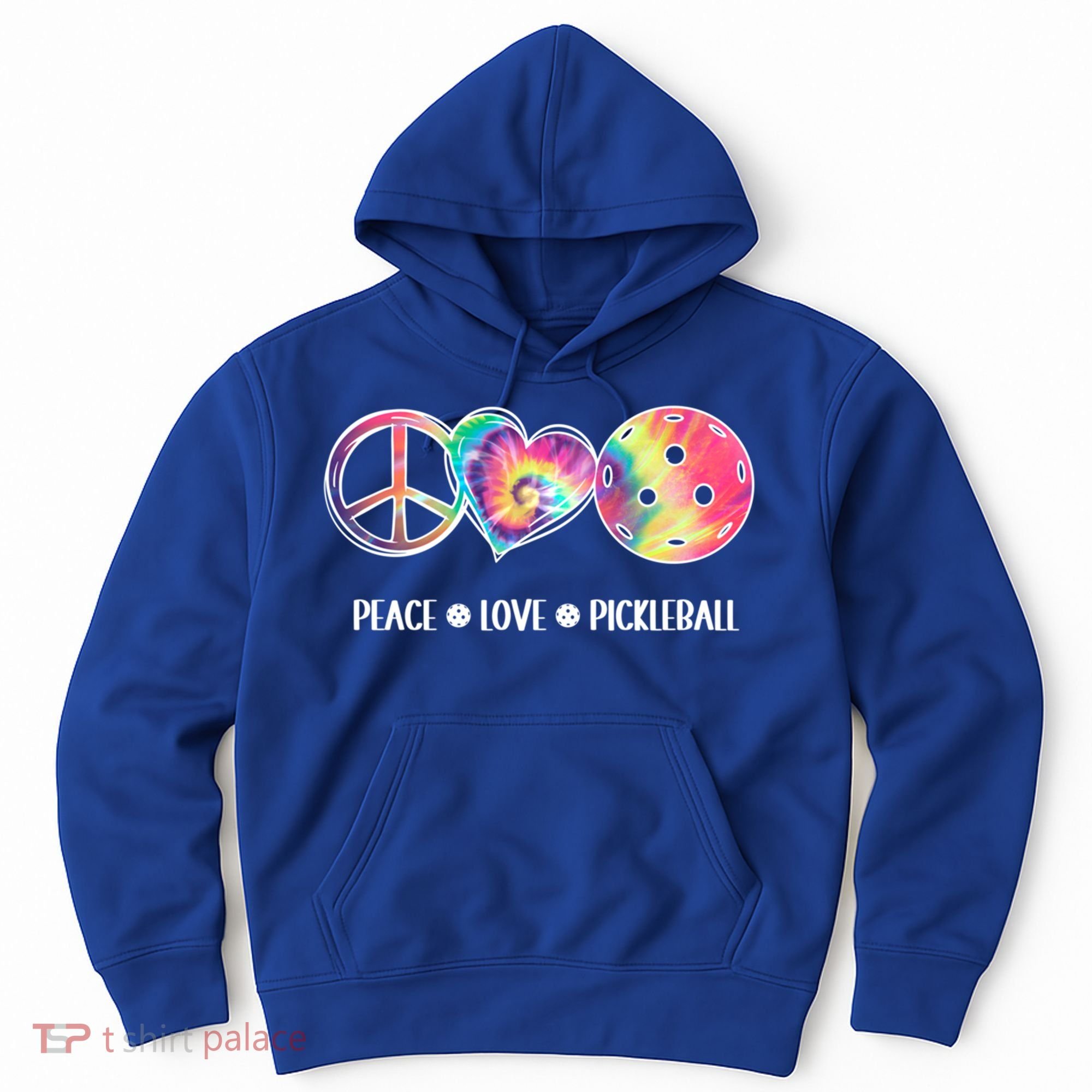 Peace Love Pickleball Funny Pickleball Tie Dye Great Gift Hoodie
