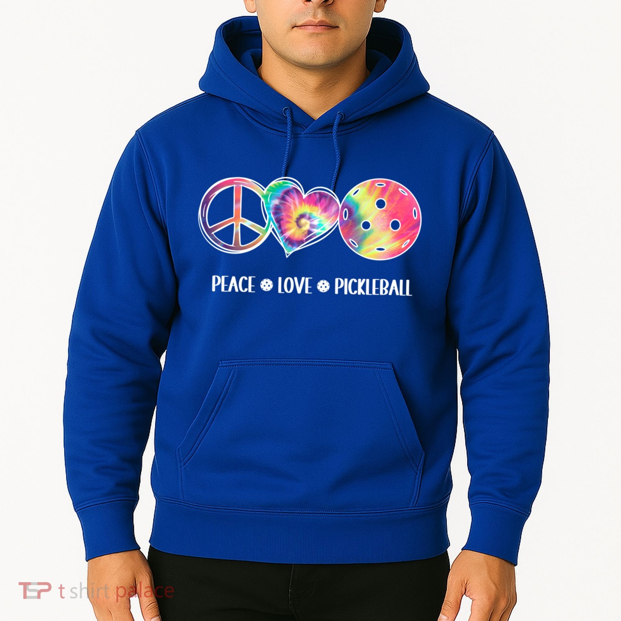 Peace Love Pickleball Funny Pickleball Tie Dye Great Gift Hoodie