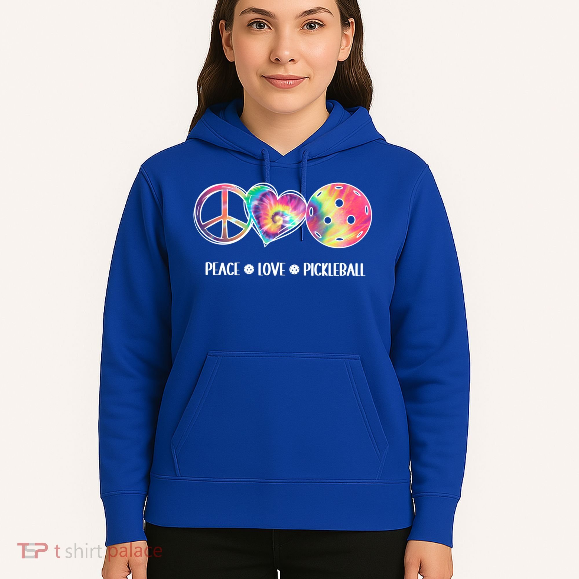 Peace Love Pickleball Funny Pickleball Tie Dye Great Gift Hoodie