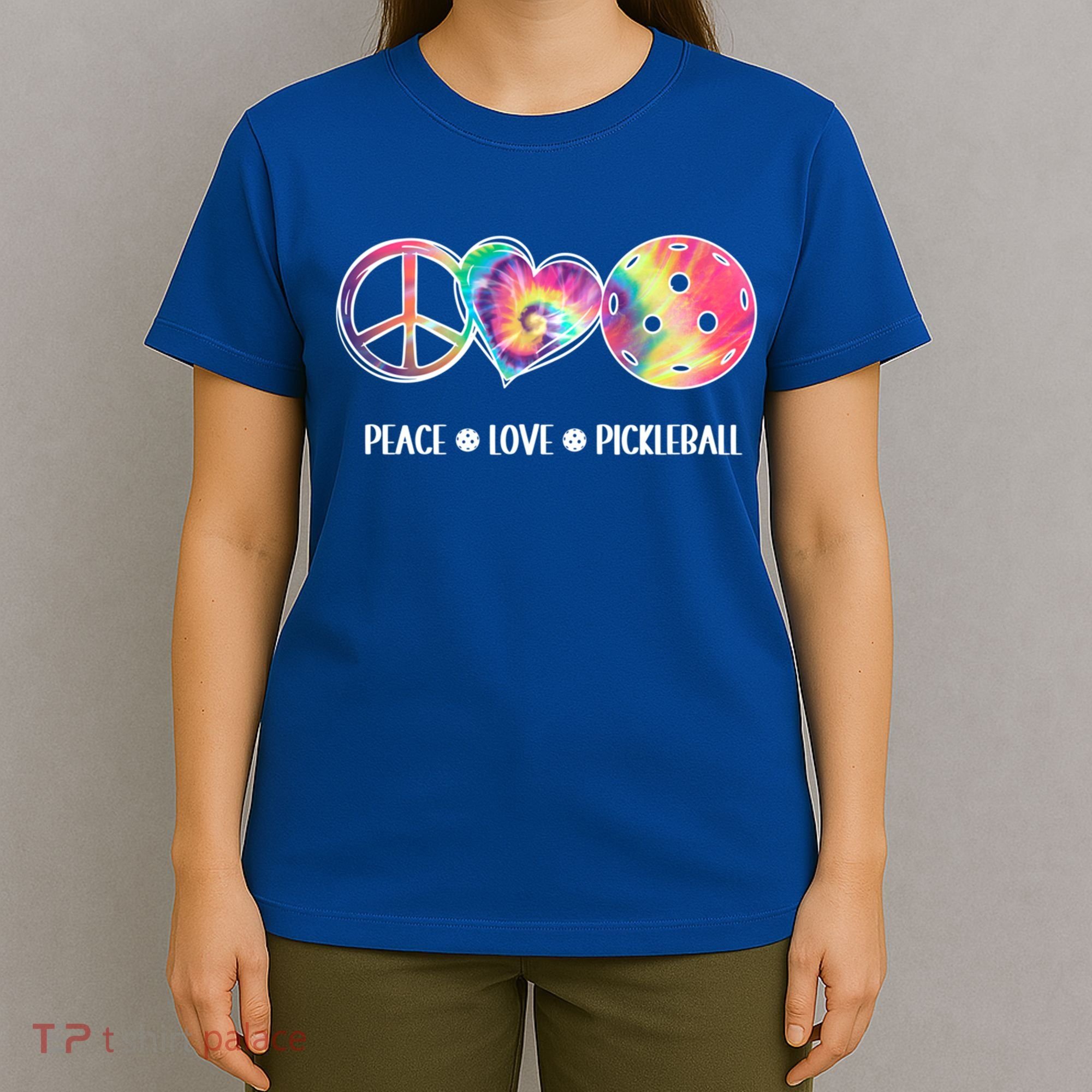Peace Love Pickleball Funny Pickleball Tie Dye Great Gift T-Shirt