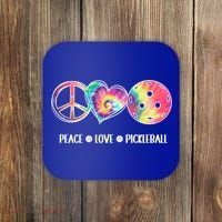 Peace Love Pickleball Funny Pickleball Tie Dye Great Gift Coaster thumb 0