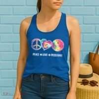 Peace Love Pickleball Funny Pickleball Tie Dye Great Gift Women's Tank Top thumb 2