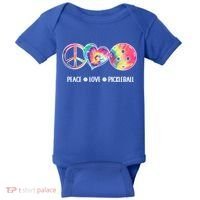 Peace Love Pickleball Funny Pickleball Tie Dye Great Gift Baby Bodysuit thumb 0