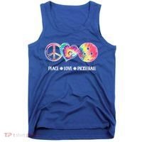 Peace Love Pickleball Funny Pickleball Tie Dye Great Gift Tank Top thumb 0