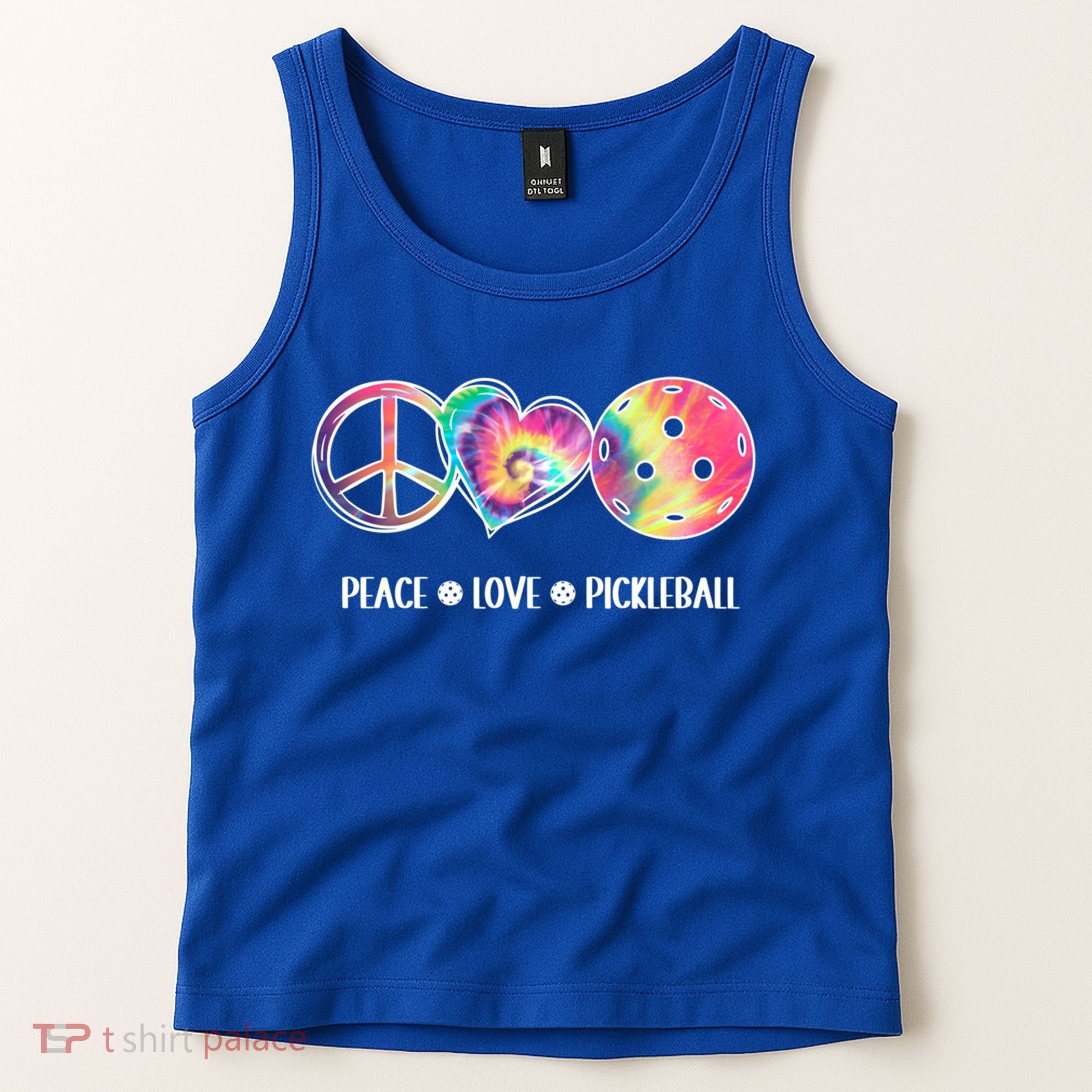 Peace Love Pickleball Funny Pickleball Tie Dye Great Gift Tank Top