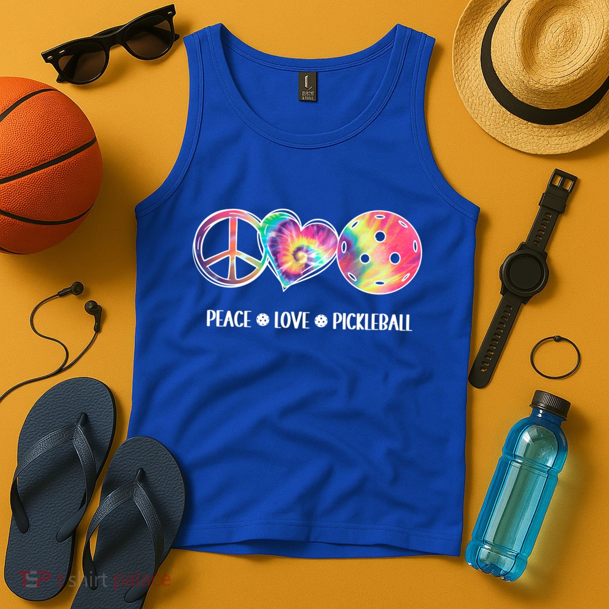 Peace Love Pickleball Funny Pickleball Tie Dye Great Gift Tank Top