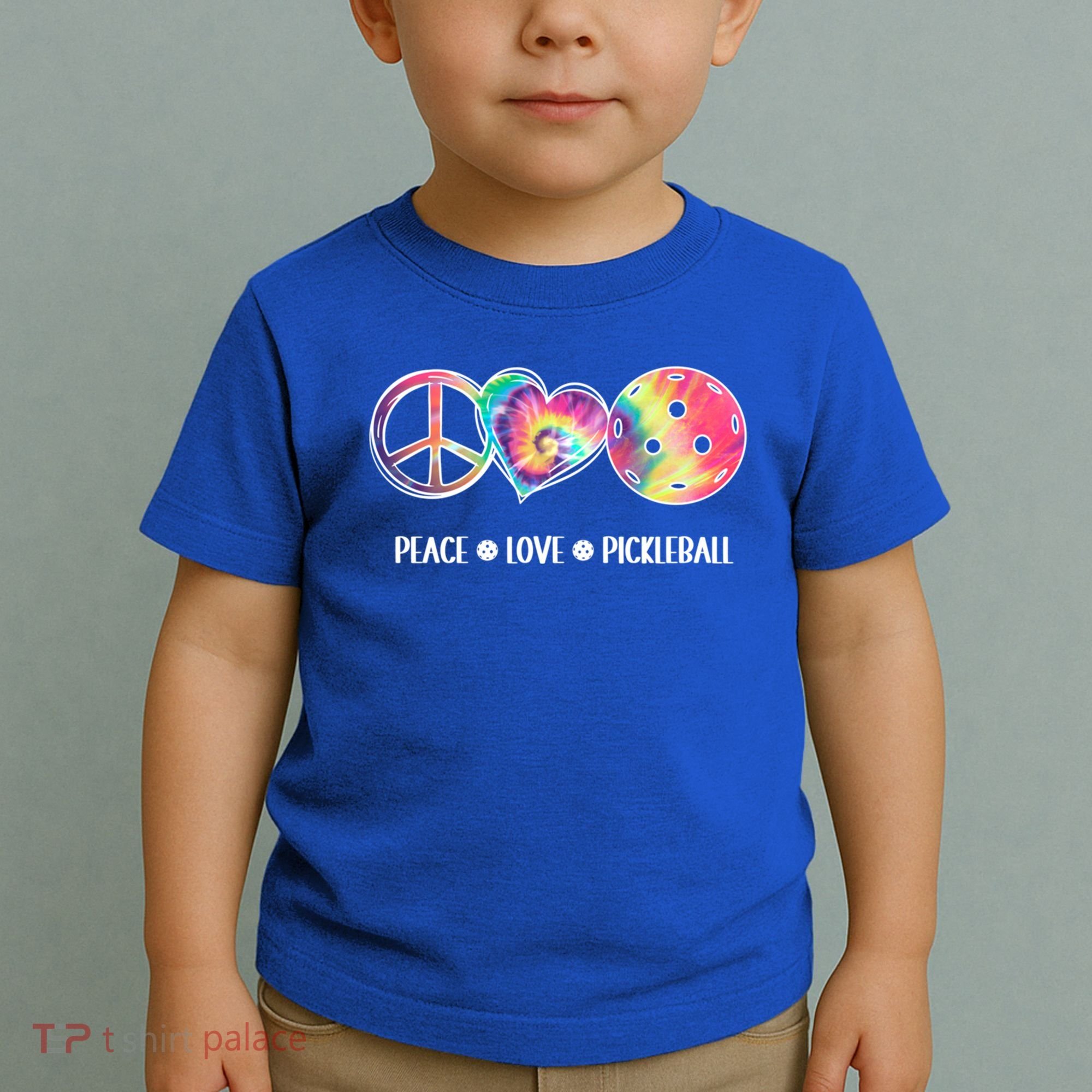Peace Love Pickleball Funny Pickleball Tie Dye Great Gift Toddler T-Shirt