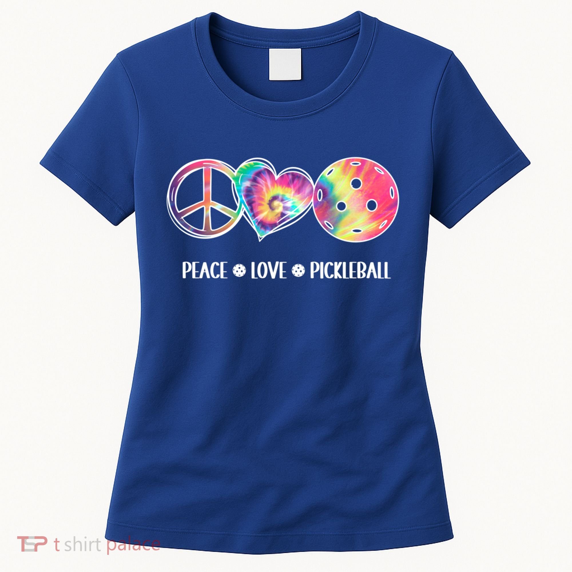 Peace Love Pickleball Funny Pickleball Tie Dye Great Gift Women's T-Shirt