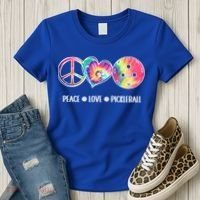 Peace Love Pickleball Funny Pickleball Tie Dye Great Gift Women's T-Shirt thumb 3