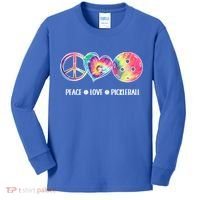 Peace Love Pickleball Funny Pickleball Tie Dye Great Gift Kids Long Sleeve Shirt thumb 0