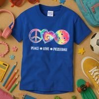 Peace Love Pickleball Funny Pickleball Tie Dye Great Gift Kids T-Shirt thumb 3