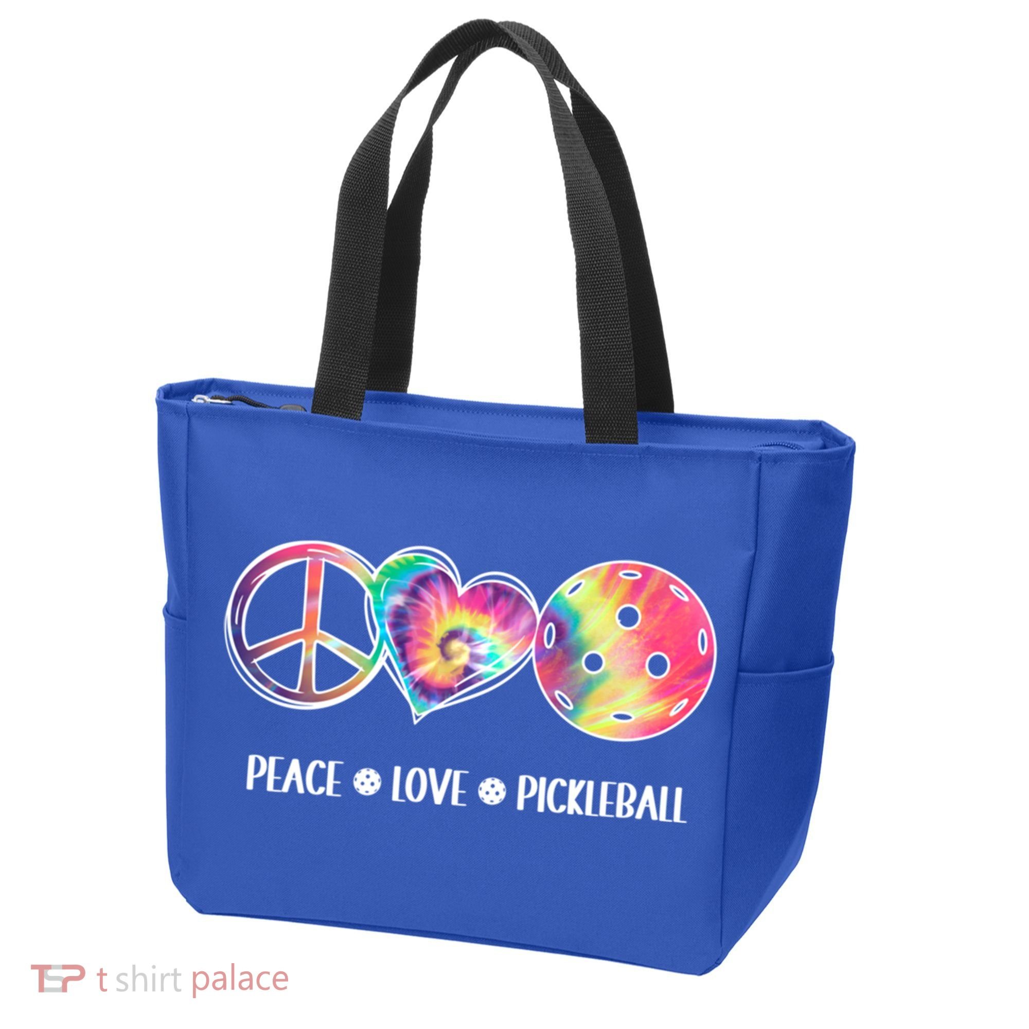 Peace Love Pickleball Funny Pickleball Tie Dye Great Gift Tote Bag