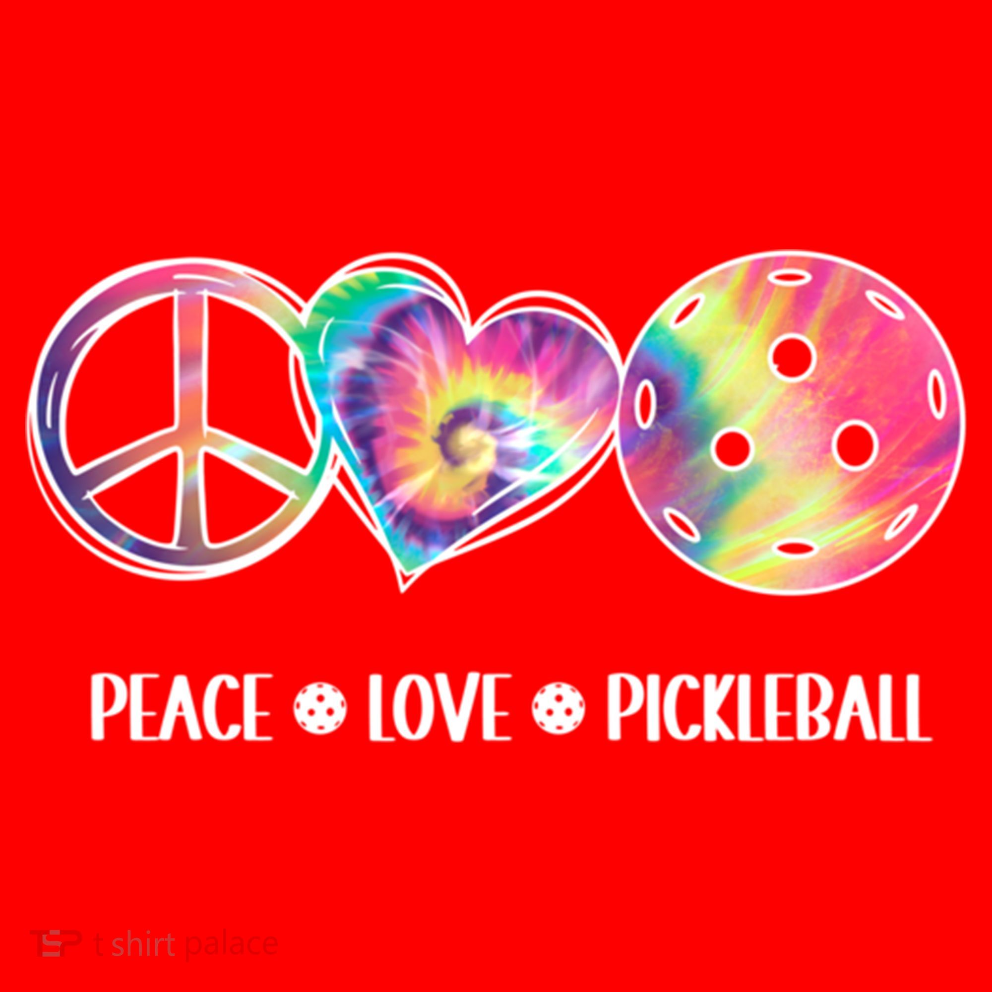 Peace Love Pickleball Funny Pickleball Tie Dye Great Gift Santa Hat
