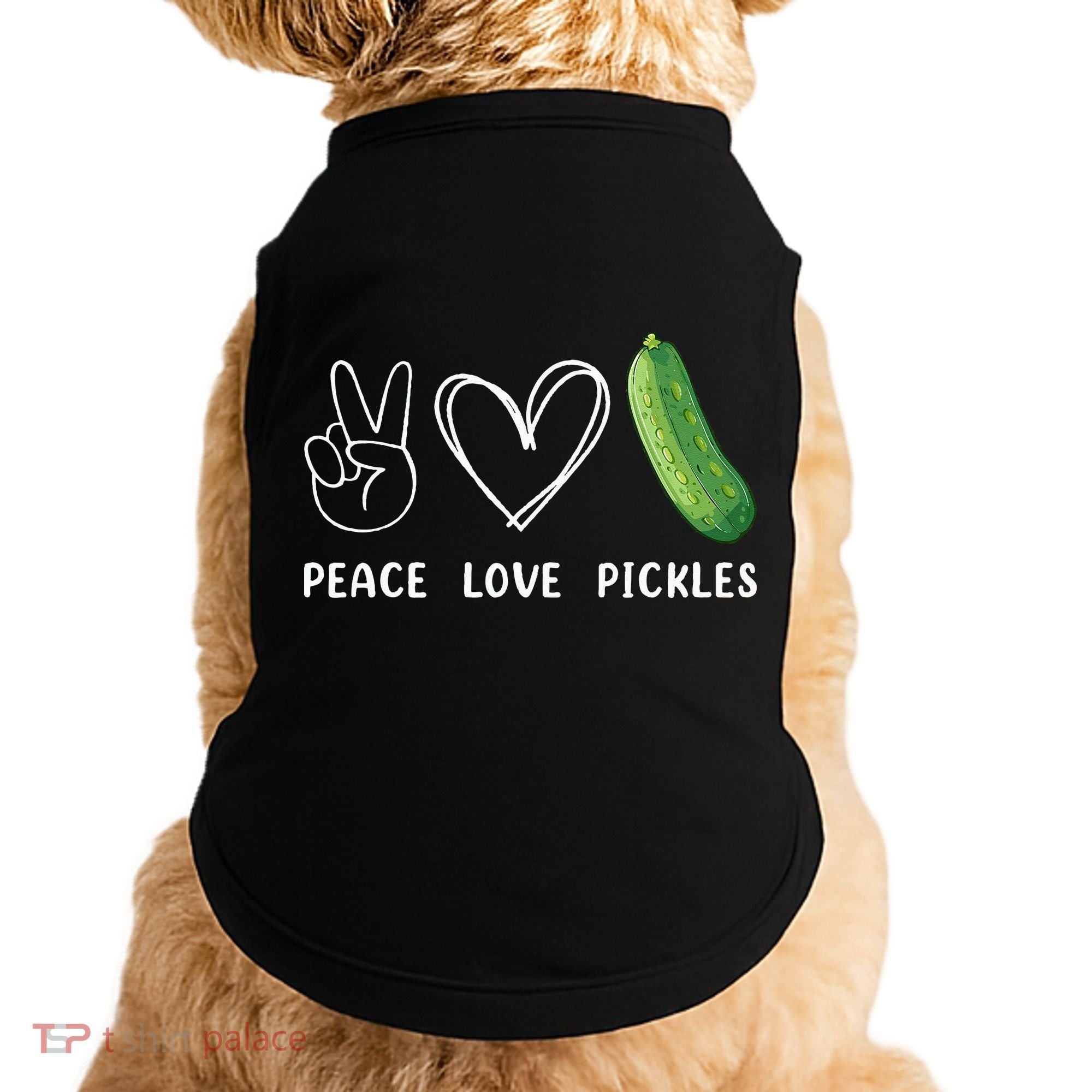 Peace Love Pickles Retro Pickles Lover Food Lover Doggie Tank