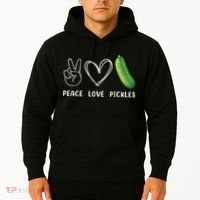 Peace Love Pickles Retro Pickles Lover Food Lover Hoodie thumb 2