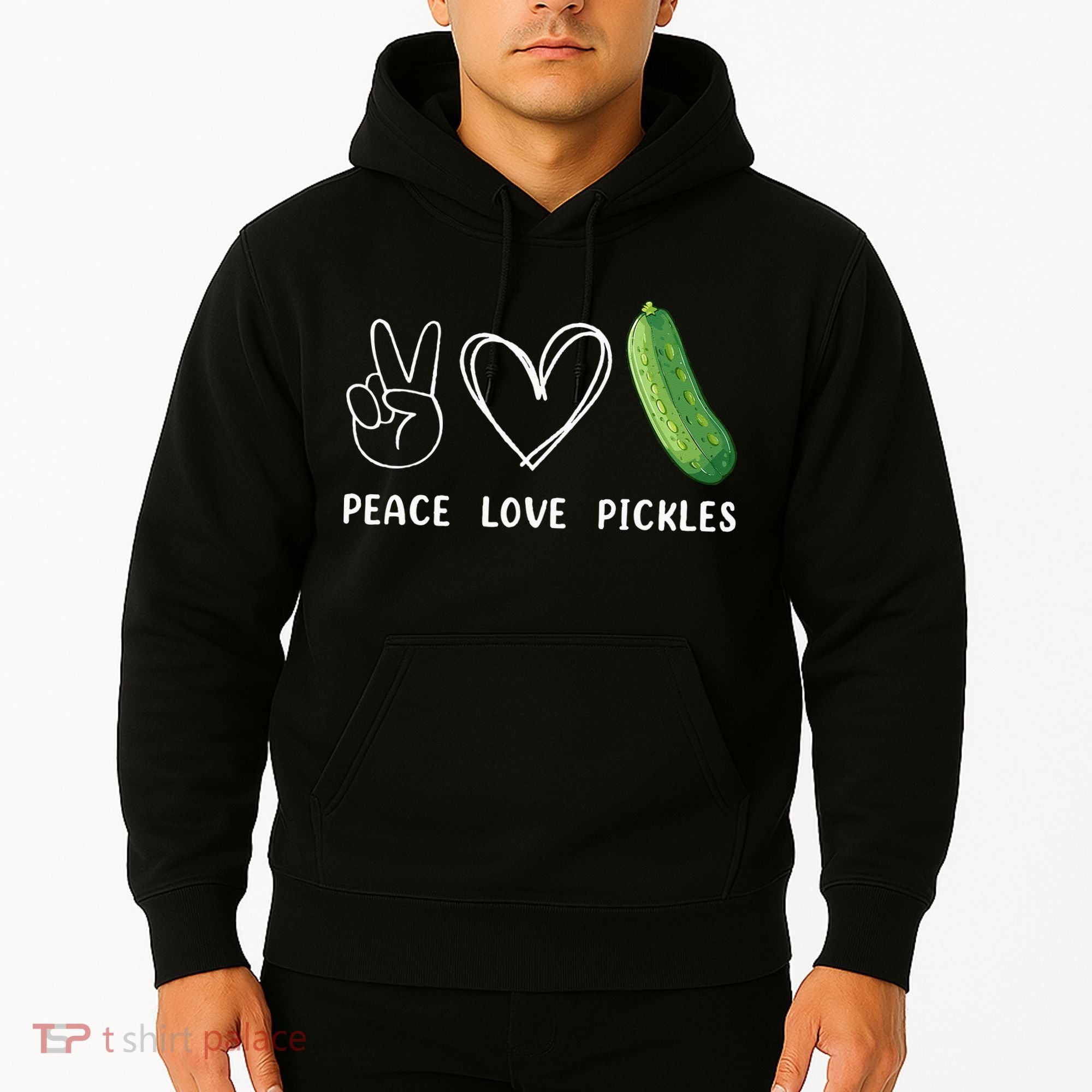 Peace Love Pickles Retro Pickles Lover Food Lover Hoodie