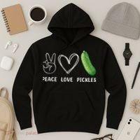 Peace Love Pickles Retro Pickles Lover Food Lover Hoodie thumb 3