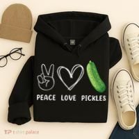 Peace Love Pickles Retro Pickles Lover Food Lover Hoodie thumb 4