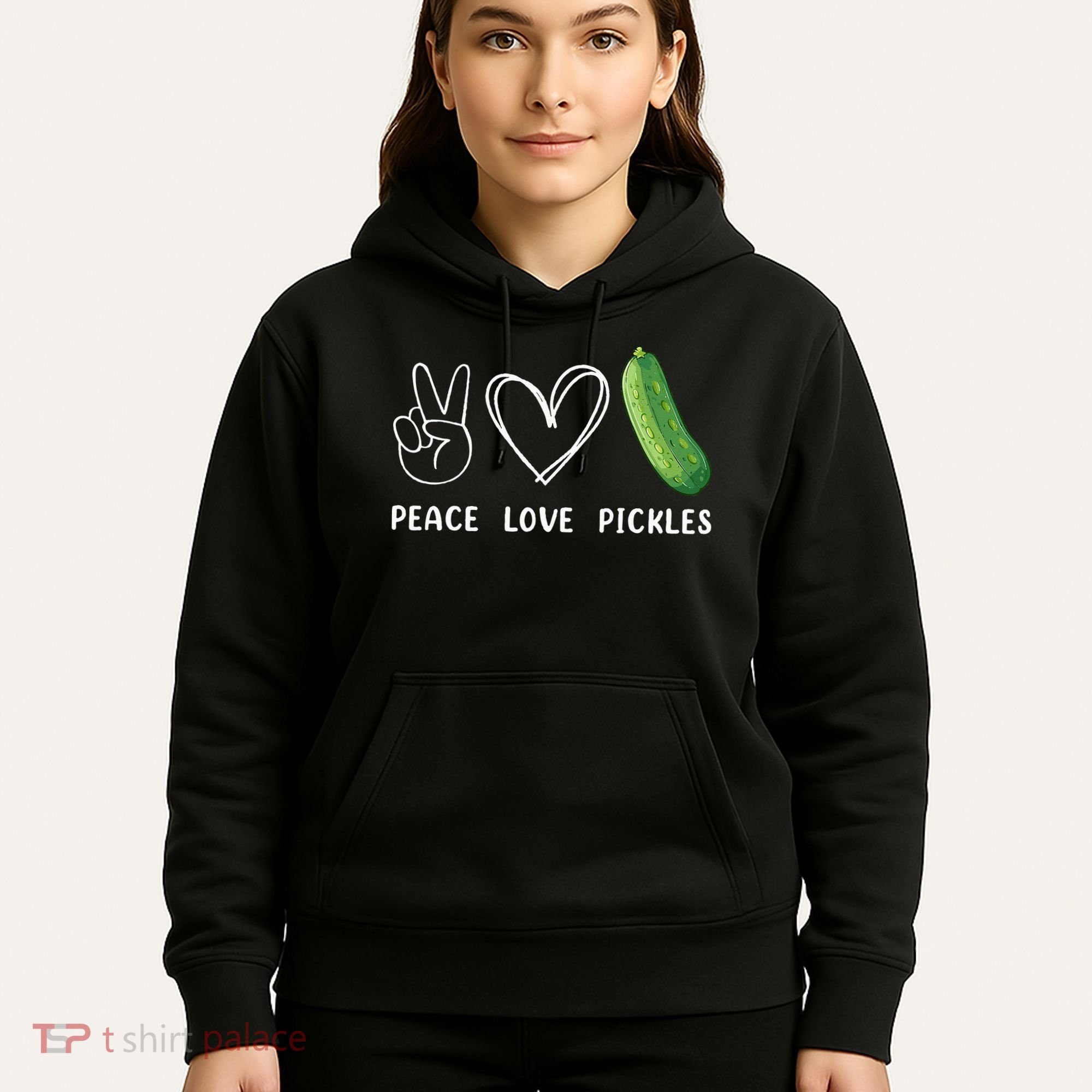 Peace Love Pickles Retro Pickles Lover Food Lover Hoodie
