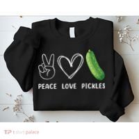 Peace Love Pickles Retro Pickles Lover Food Lover Sweatshirt thumb 2