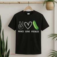 Peace Love Pickles Retro Pickles Lover Food Lover T-Shirt thumb 2