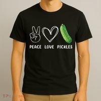 Peace Love Pickles Retro Pickles Lover Food Lover T-Shirt thumb 3