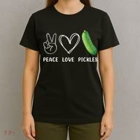 Peace Love Pickles Retro Pickles Lover Food Lover T-Shirt thumb 4