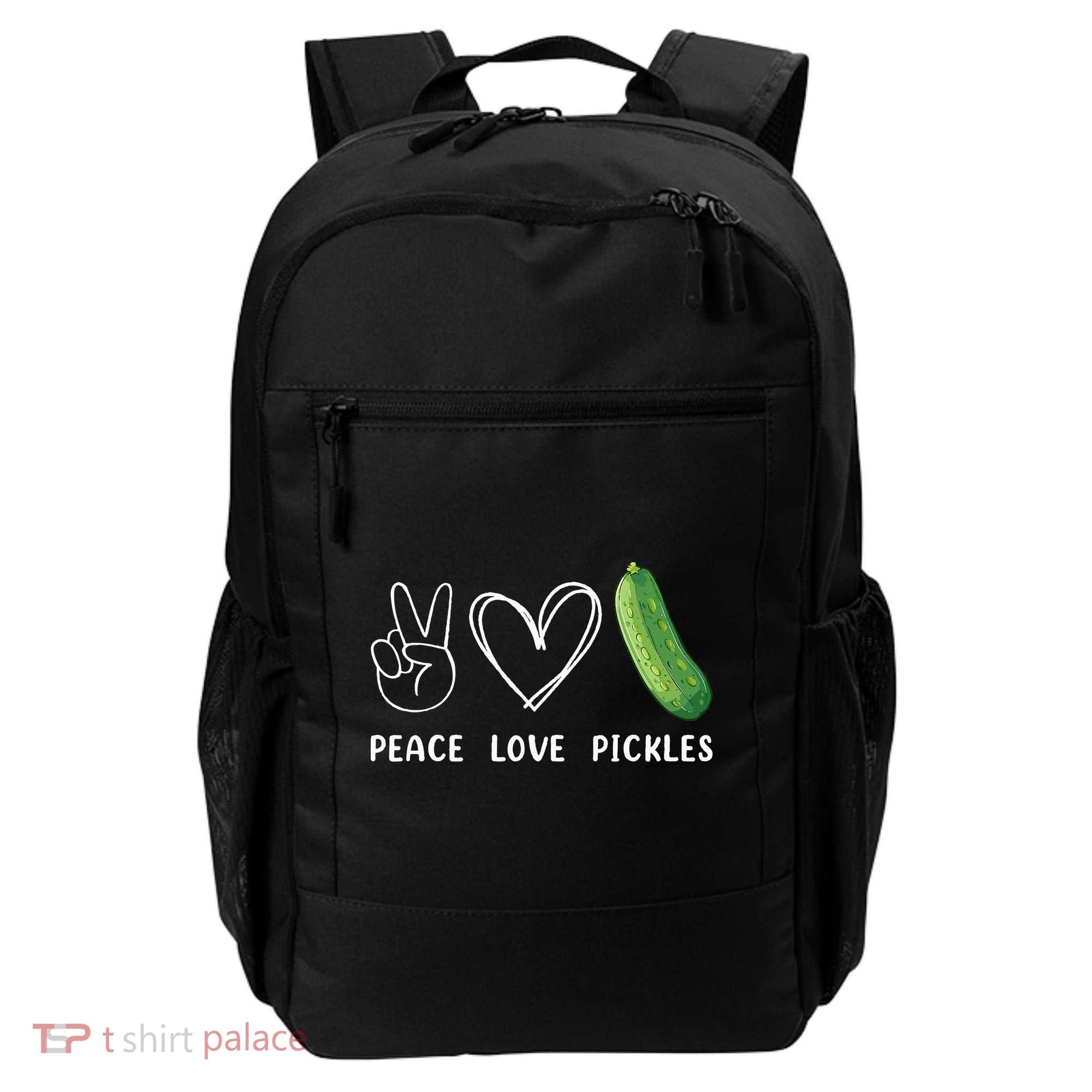 Peace Love Pickles Retro Pickles Lover Food Lover Backpack