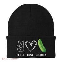 Peace Love Pickles Retro Pickles Lover Food Lover Beanie thumb 0