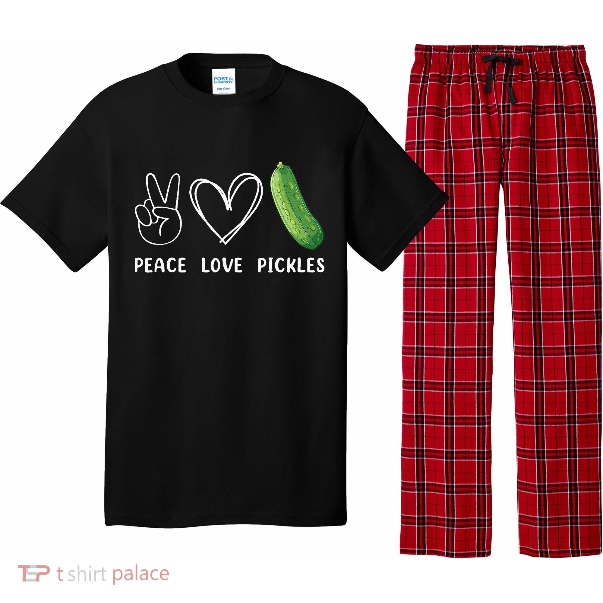 Peace Love Pickles Retro Pickles Lover Food Lover Pajama Set
