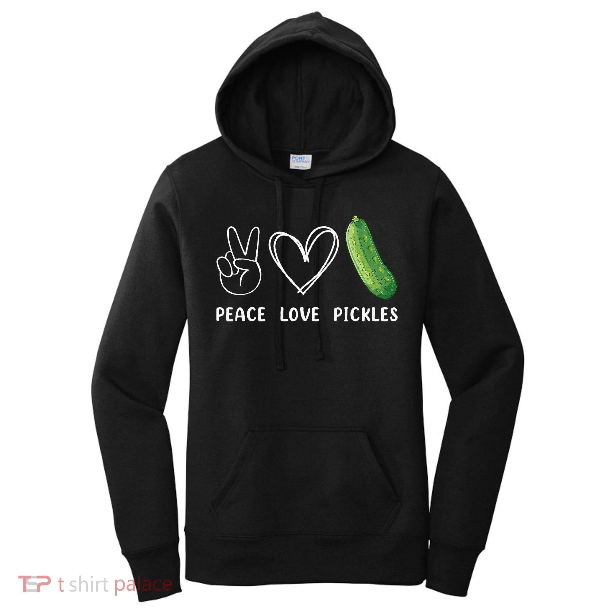 Peace Love Pickles Retro Pickles Lover Food Lover Women's Hoodie