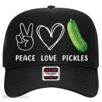 Peace Love Pickles Retro Pickles Lover Food Lover Hat thumb 0