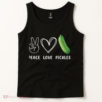 Peace Love Pickles Retro Pickles Lover Food Lover Tank Top thumb 2
