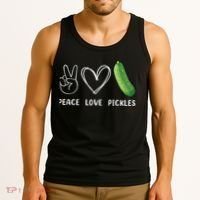 Peace Love Pickles Retro Pickles Lover Food Lover Tank Top thumb 3