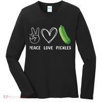 Peace Love Pickles Retro Pickles Lover Food Lover Women's Long Sleeve Shirt thumb 0
