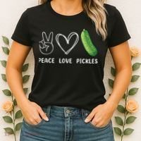 Peace Love Pickles Retro Pickles Lover Food Lover Women's T-Shirt thumb 2