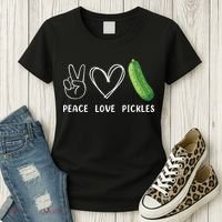 Peace Love Pickles Retro Pickles Lover Food Lover Women's T-Shirt thumb 3